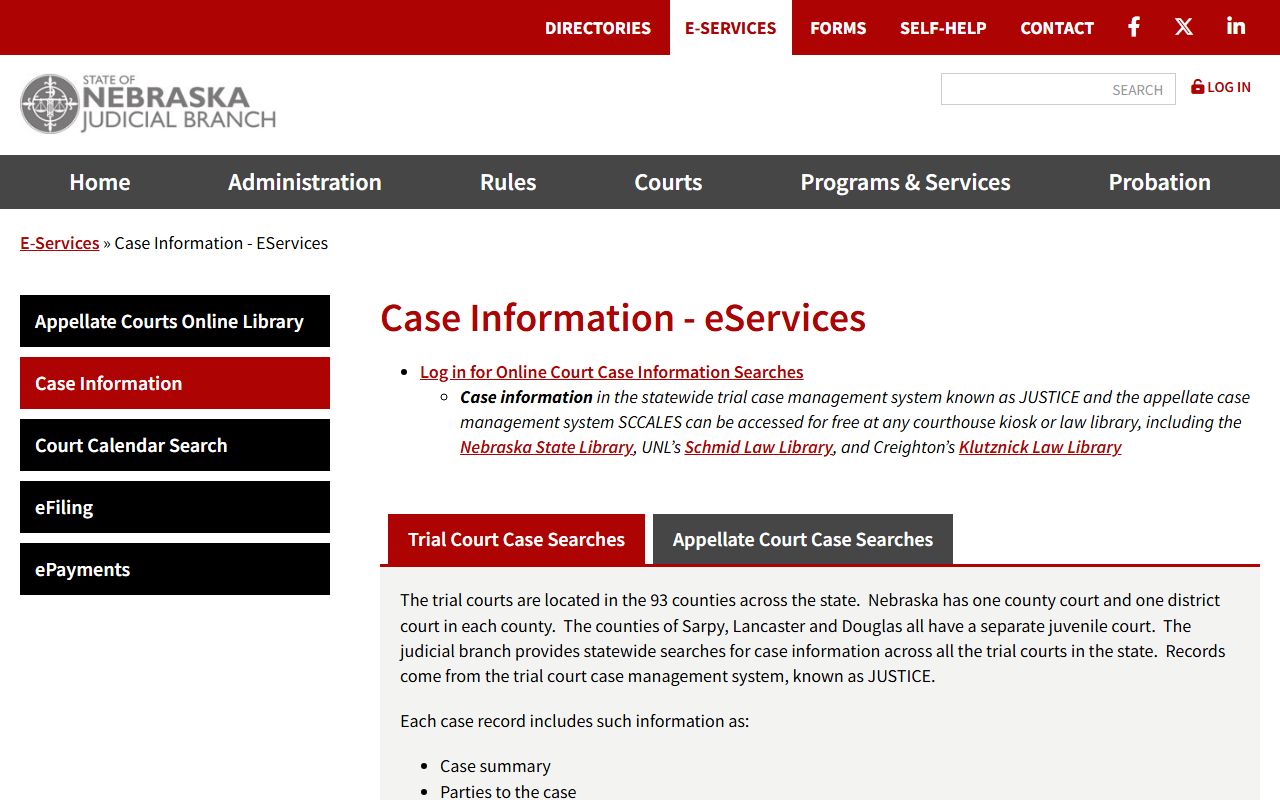 Hamilton County court records after arrest Judicial Branch case information page