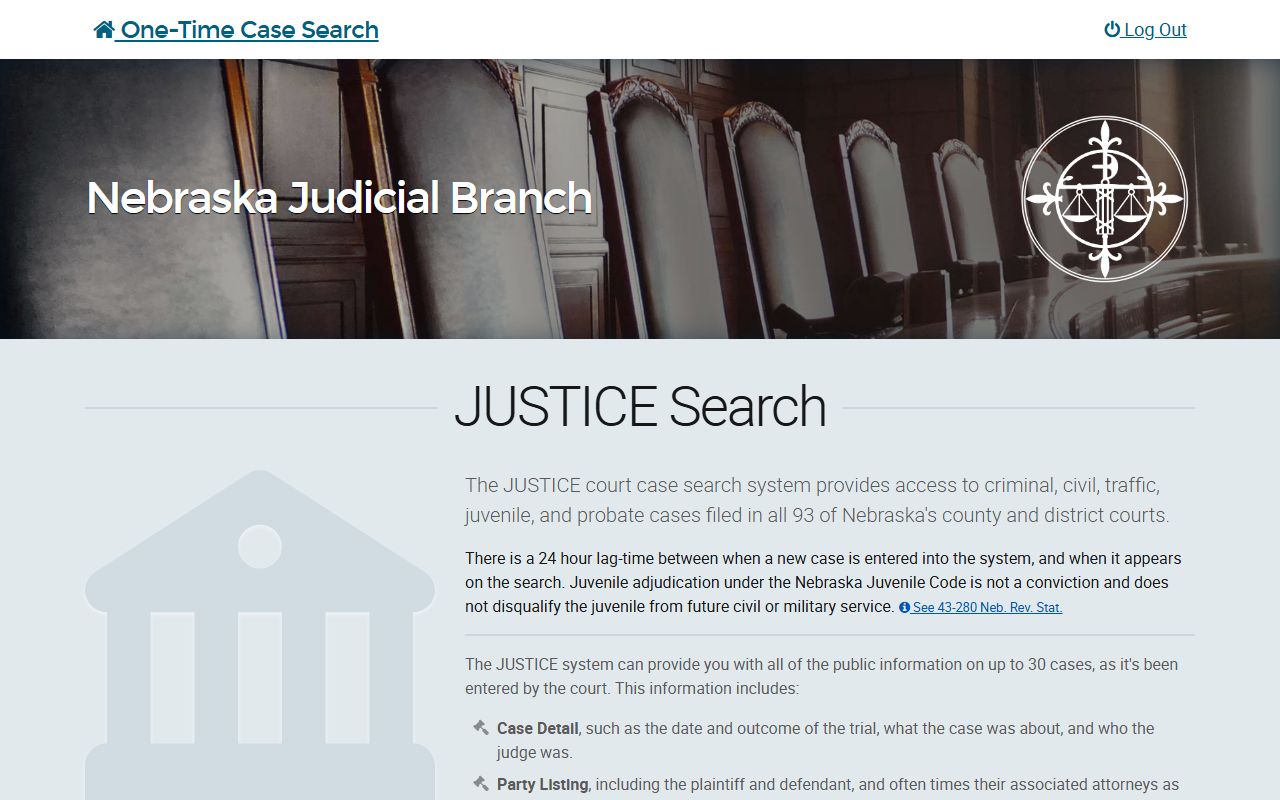 Hamilton County court records after arrest JUSTICE one-time case search screen